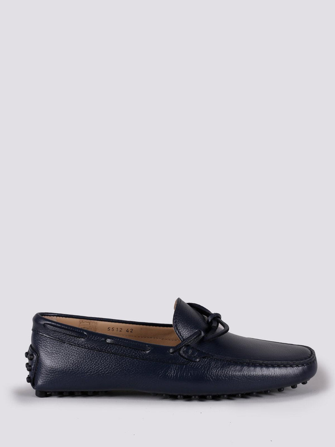 MOCASSINO CON GOMMINI IN PELLE MARTELLATA BLU 5512/PELLE 106 ANDREA MORANDO 
