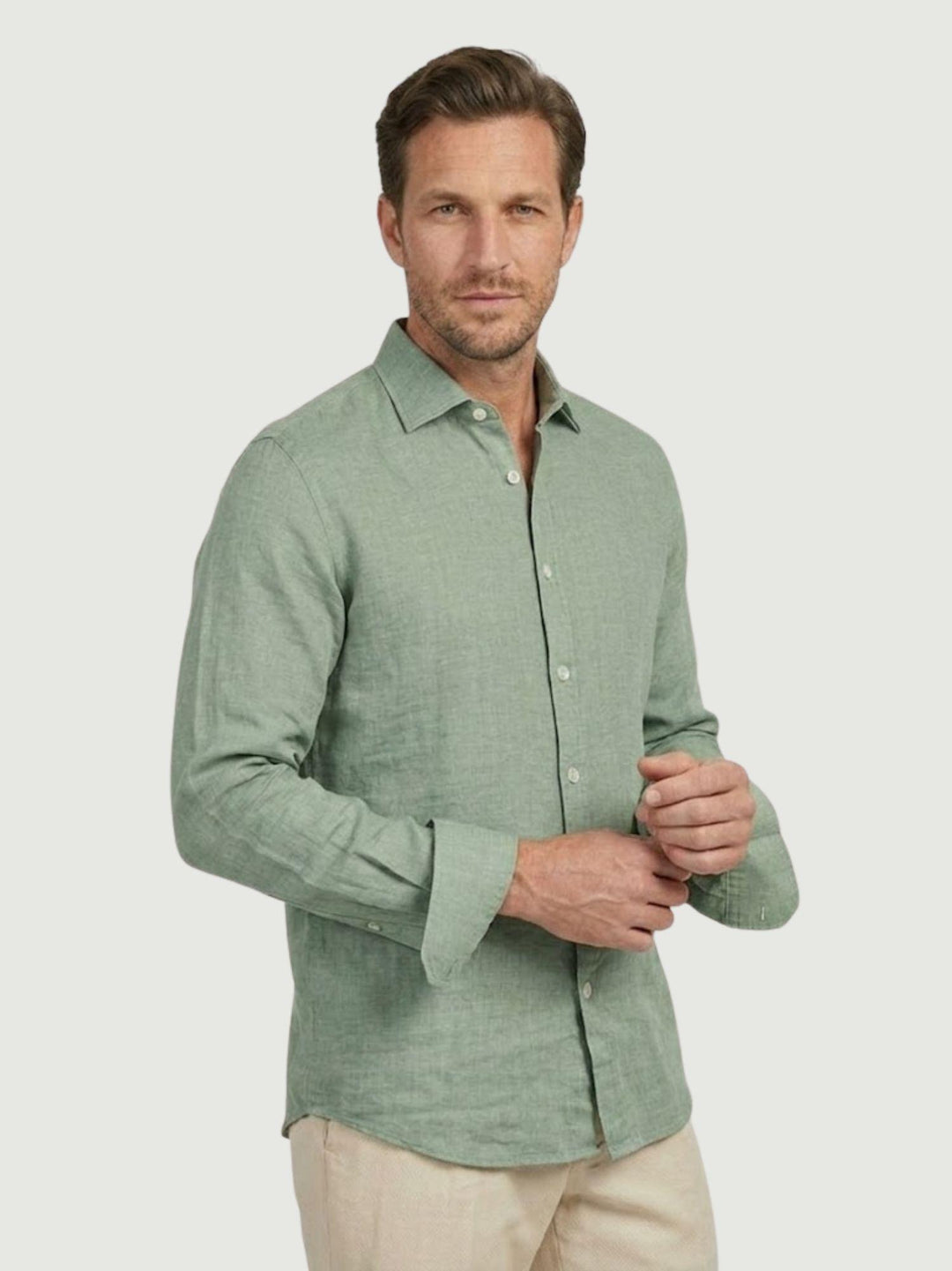 Camicia in lino verde menta BU26S18CALINENPD 310 ANDREA MORANDO 
