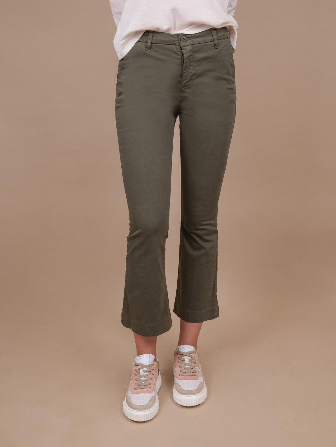 PANTALONE A TROMBETTA VERDE MILITARE 824JA A403 ANDREA MORANDO 