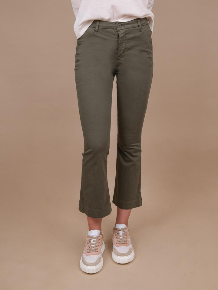PANTALONE A TROMBETTA VERDE MILITARE 824JA A403 ANDREA MORANDO 