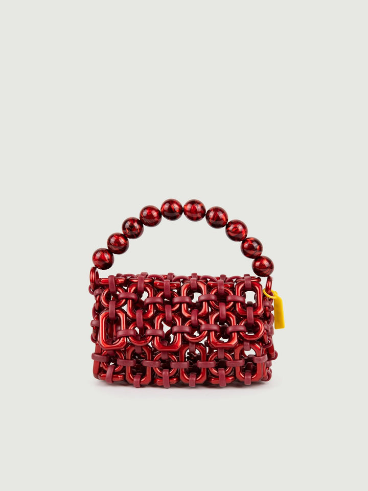 BORSA BUBBLE IN RESINA ROSSO METALLIZZATO BUBBLE METALLIC RED BIMOR 