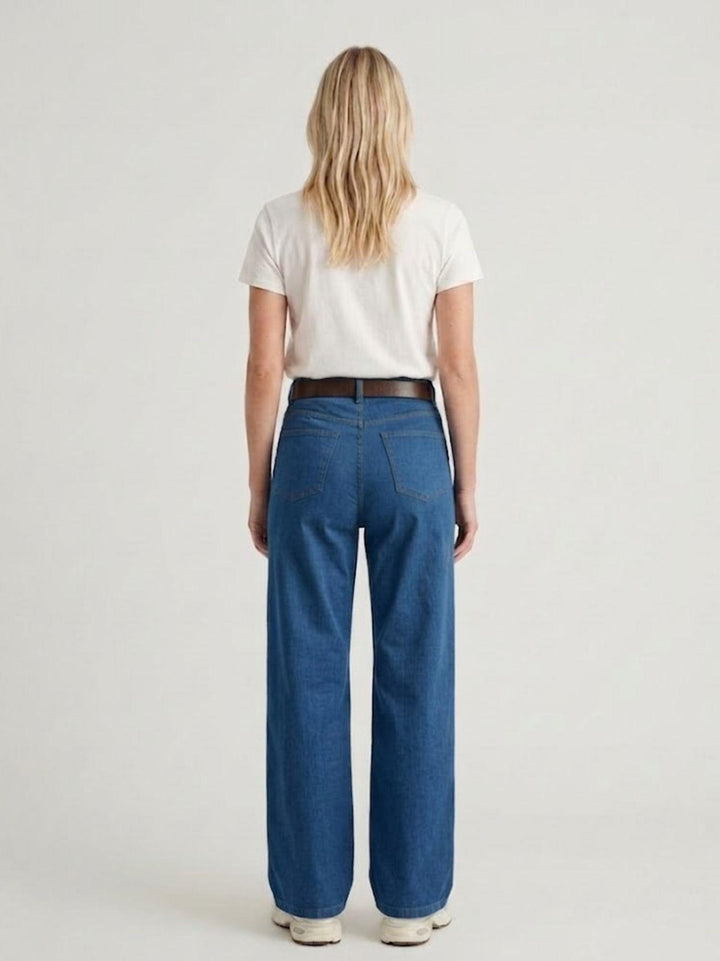Pantalone a palazzo gamba ampia in cotone denim 5546 DENIM ANDREA MORANDO 