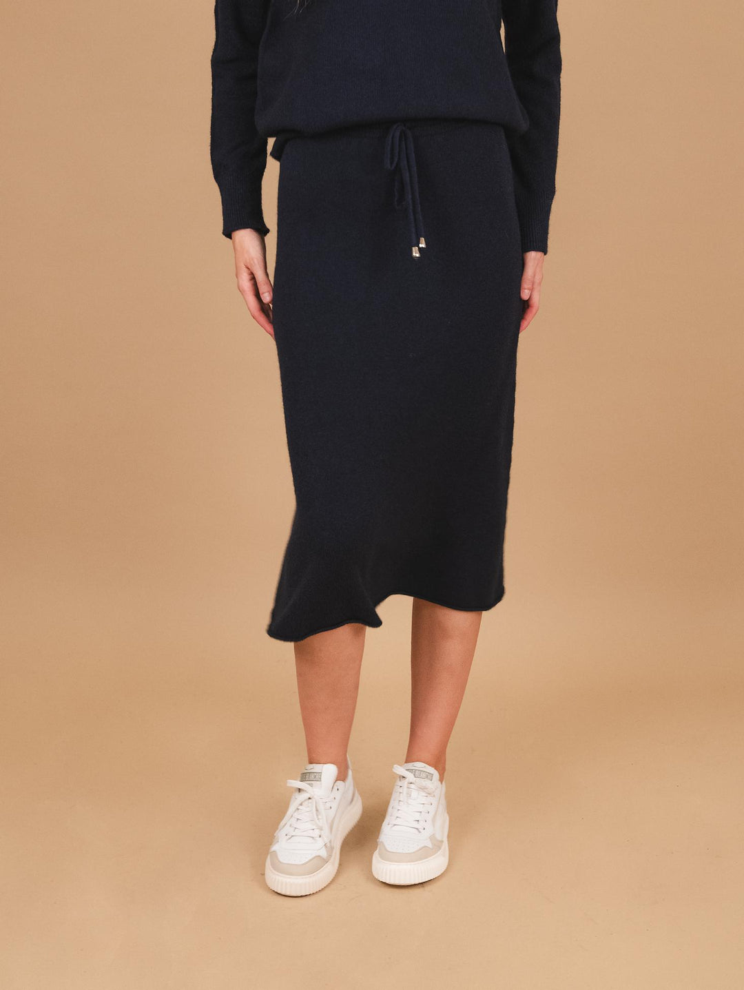 GONNA MIDI IN MAGLIA CON ELASTICO E COULISSE BLU 0270/116 0115 BIMOR 