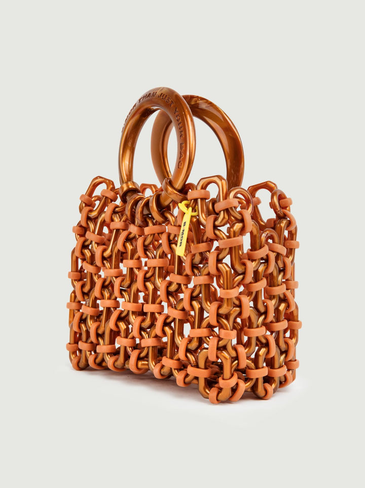 BORSA DOLL IN RESINA ARANCIO METALLIZZATO DOLL METALLIC ORANGE BIMOR 