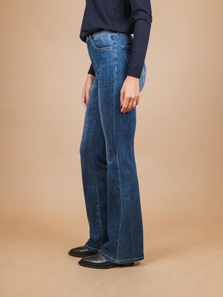 JEANS A ZAMPA ELASTICIZZATO DENIM SCURO 1353 DENIM SCURO ANDREA MORANDO 