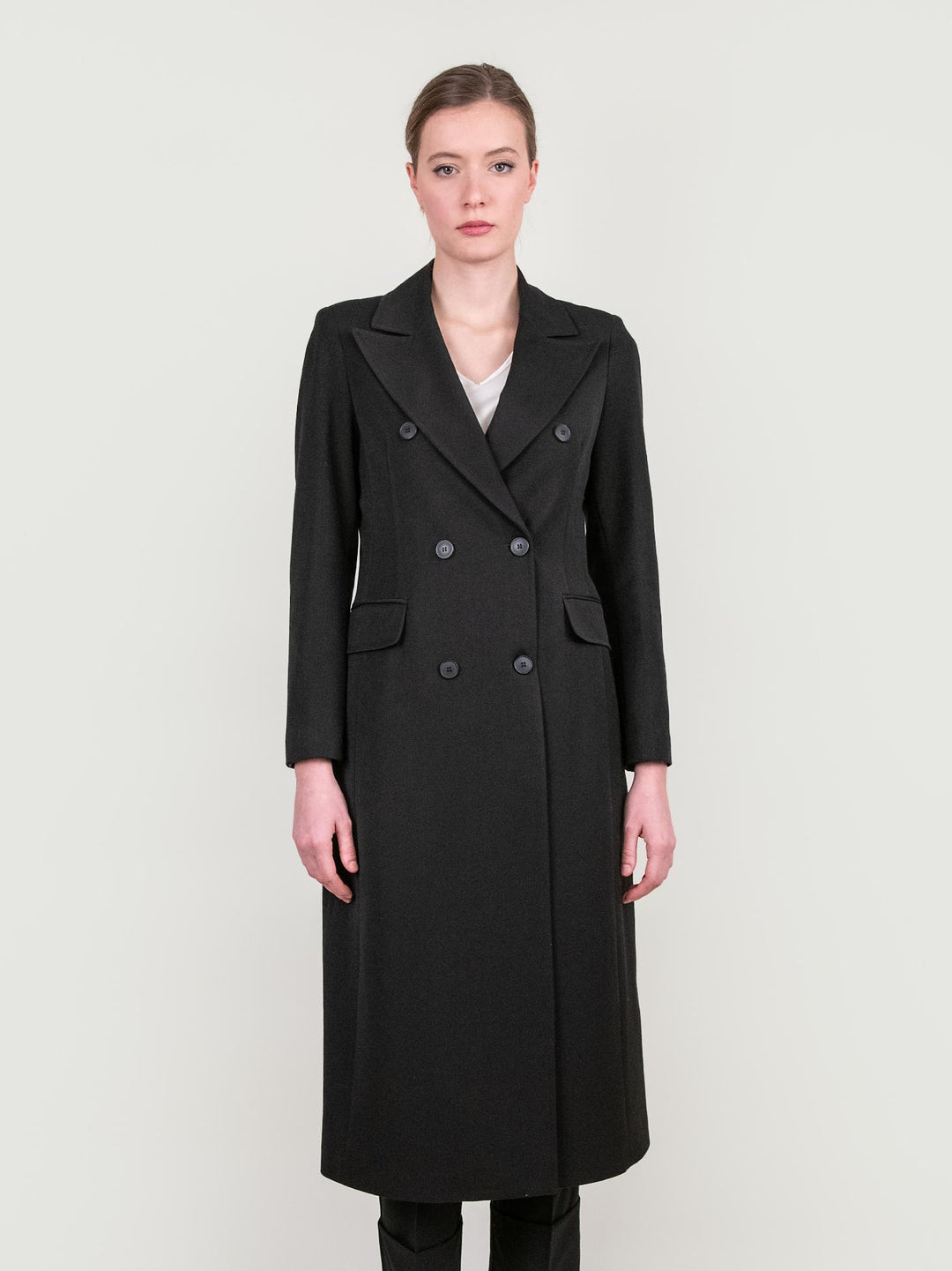 CAPPOTTO LUNGO DOPPIOPETTO NERO 9802GAB NERO ANDREA MORANDO 