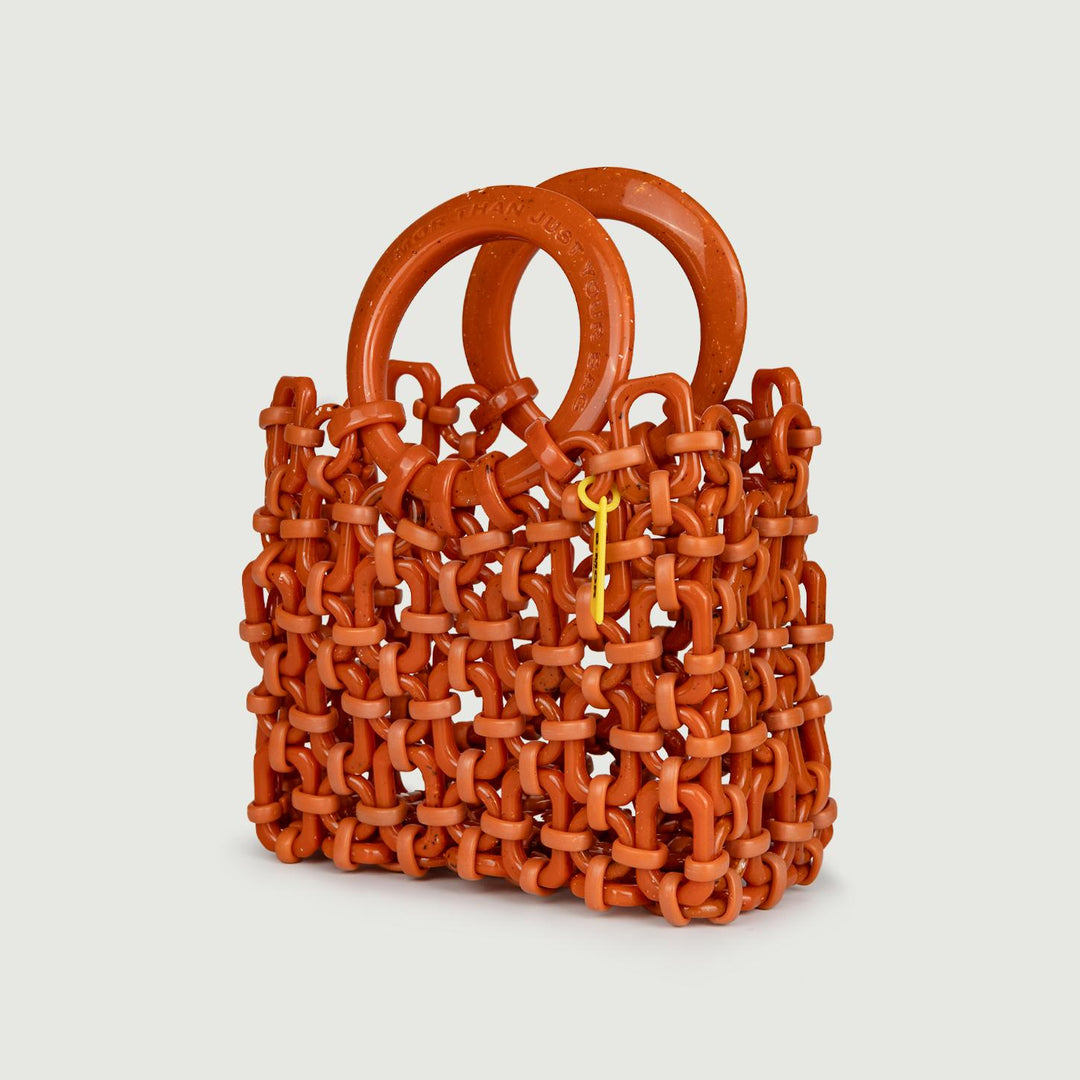 BORSA CON MANICI IN RESINA ARANCIONE "DOLL" DOLL MATTONE BIMOR 