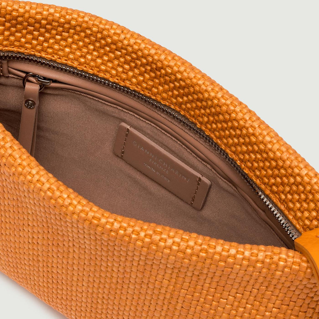 Pochette Brenda in paglia intrecciata Flame Orange BS 8265/24PE CST-PL 13309 GIANNI CHIARINI 