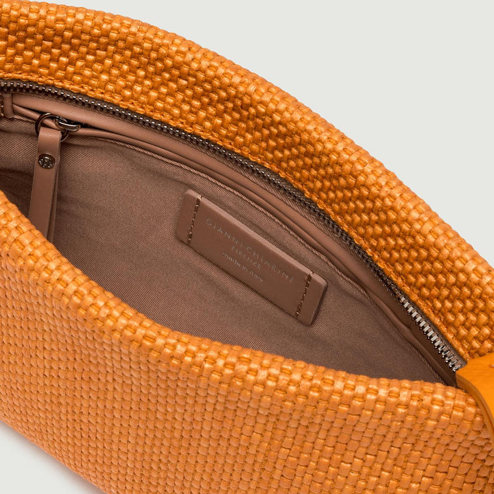 Pochette Brenda in paglia intrecciata Flame Orange BS 8265/24PE CST-PL 13309 GIANNI CHIARINI 