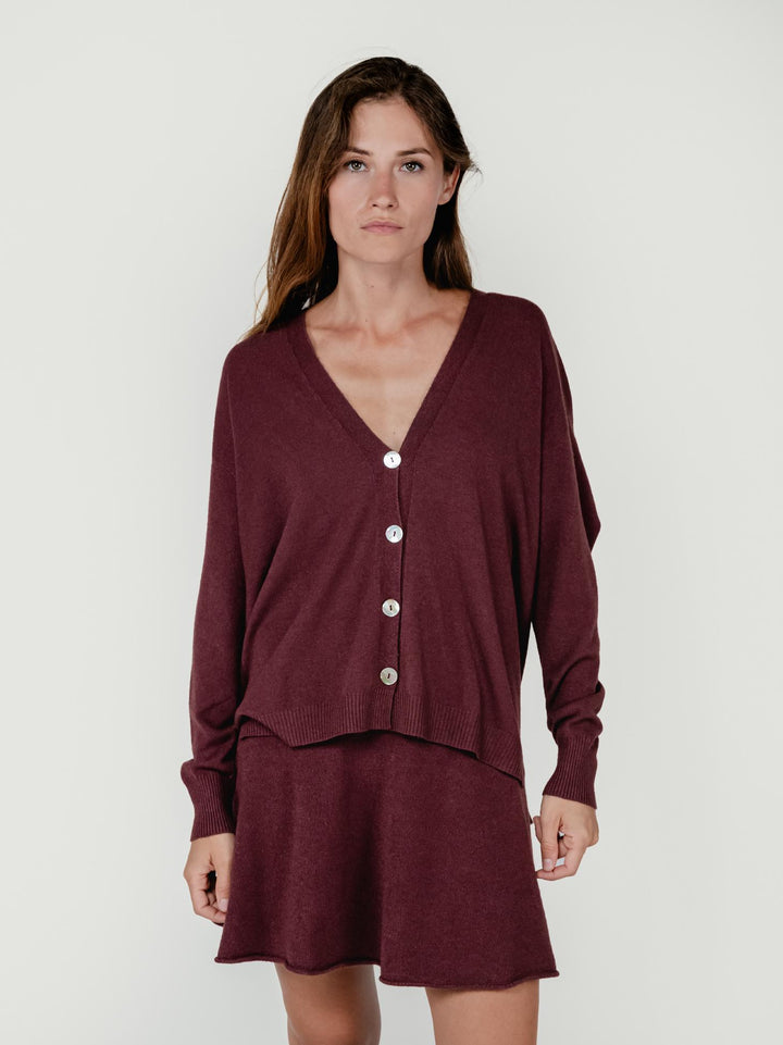 CARDIGAN CON BOTTONI BORDEAUX 022031 2200 BIMOR 