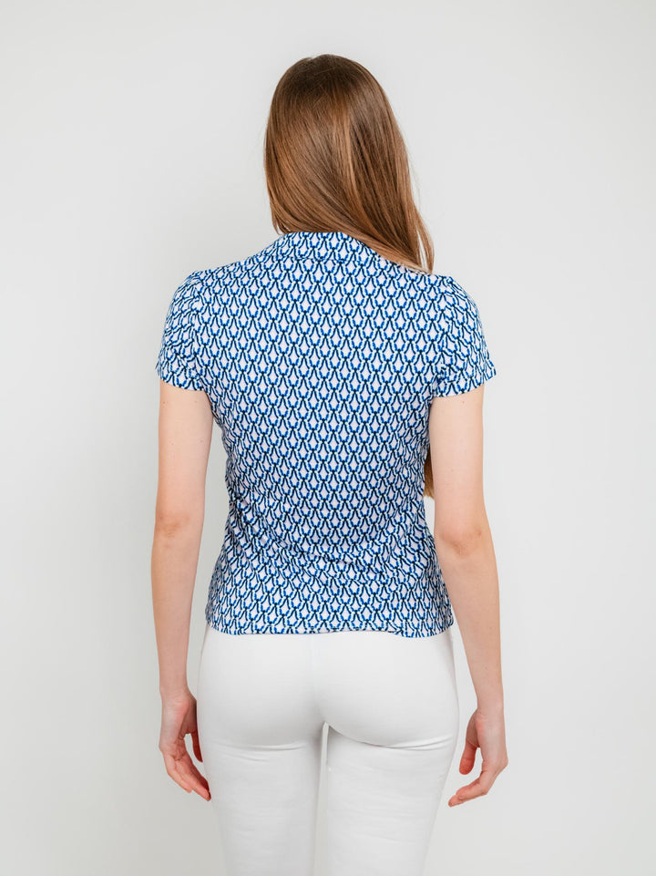 CAMICIA A MANICHE CORTE AZZURRA CON FANTASIA 525ORVE113 AZZURRO ANDREA MORANDO 