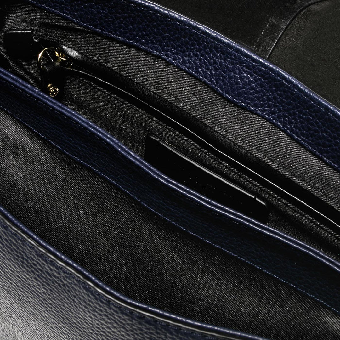 Borsa a tracolla Helena Round in pelle Navy BS 6036/COMM GRN-NA 0208 GIANNI CHIARINI 