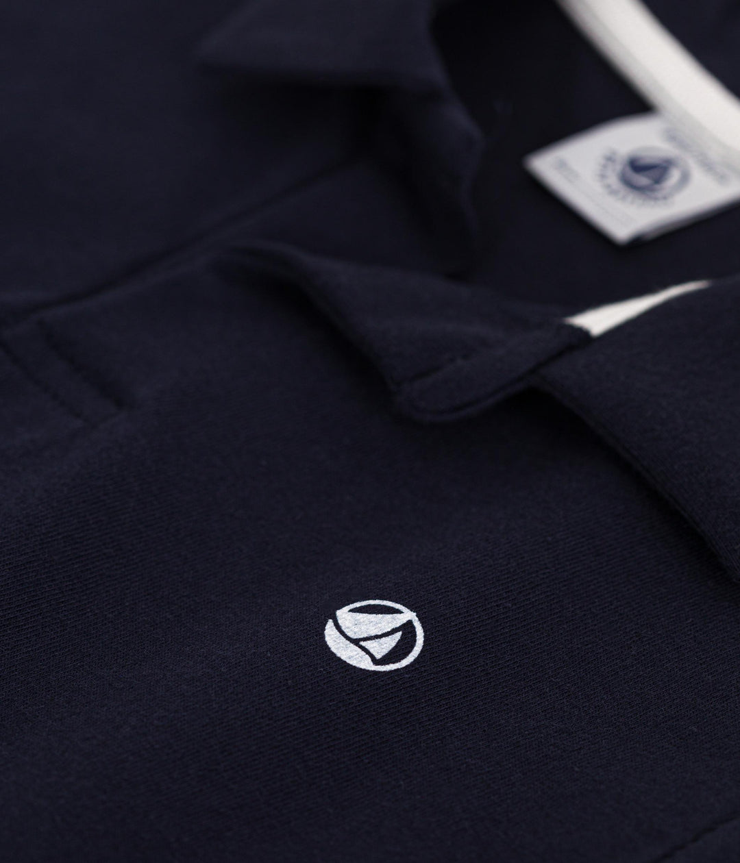 POLO BLU A MANICHE CORTE IN COTONE BAMBINO A0A1V 02 PETIT BATEAU 