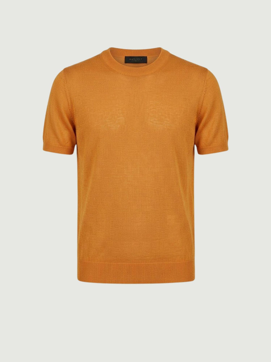 T-shirt girocollo in tencel arancione 9-LY0014 5006 ANDREA MORANDO 
