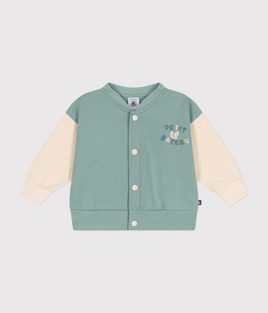 FELPINA COLLEGE VERDE SALVIA A0BPW 01 PETIT BATEAU 