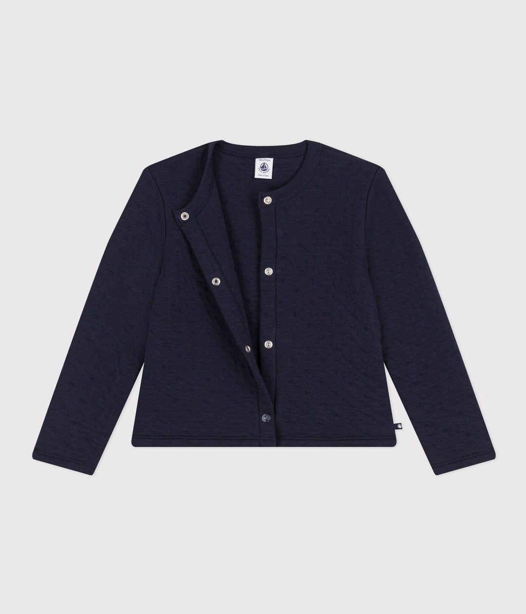 CARDIGAN IN TUBIQUE TRAPUNTATO BAMBINA A08DH 01 PETIT BATEAU 
