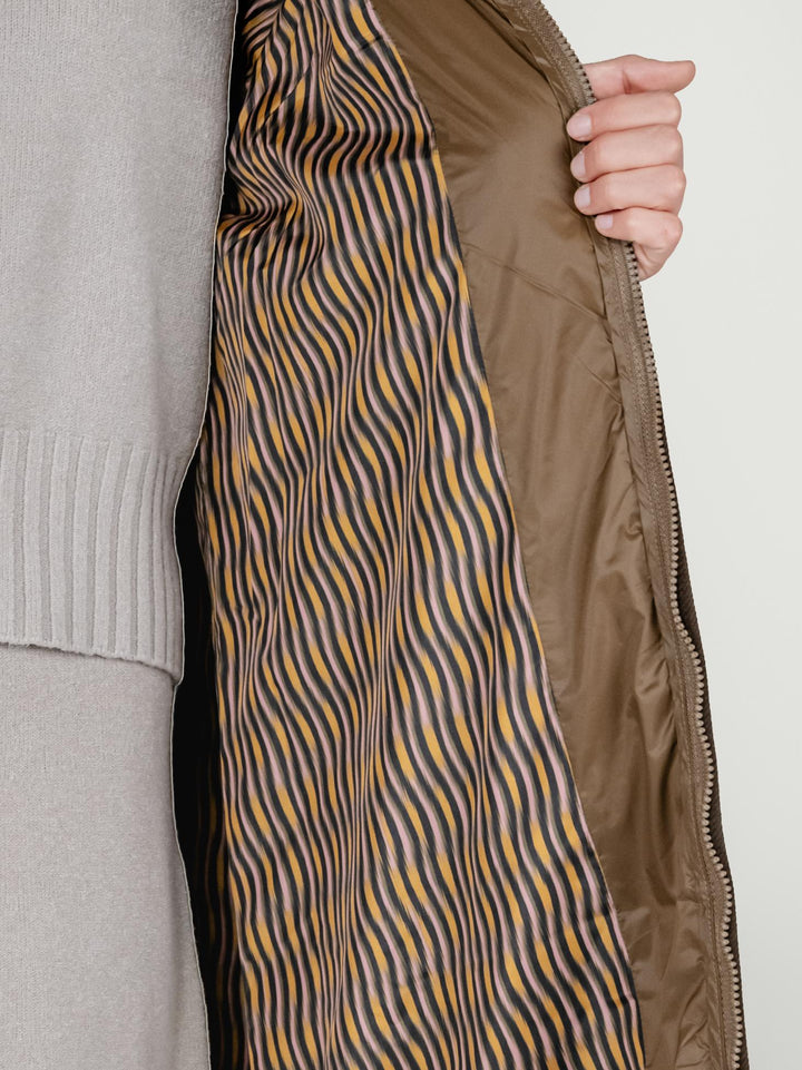 GIACCA A VENTO LUNGA IN NYLON KHAKI 565NIGO421 62 ANDREA MORANDO 