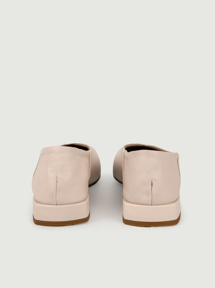 Ballerina in pelle bianca con punta squadrata DARIA21 BURRO ANDREA MORANDO 