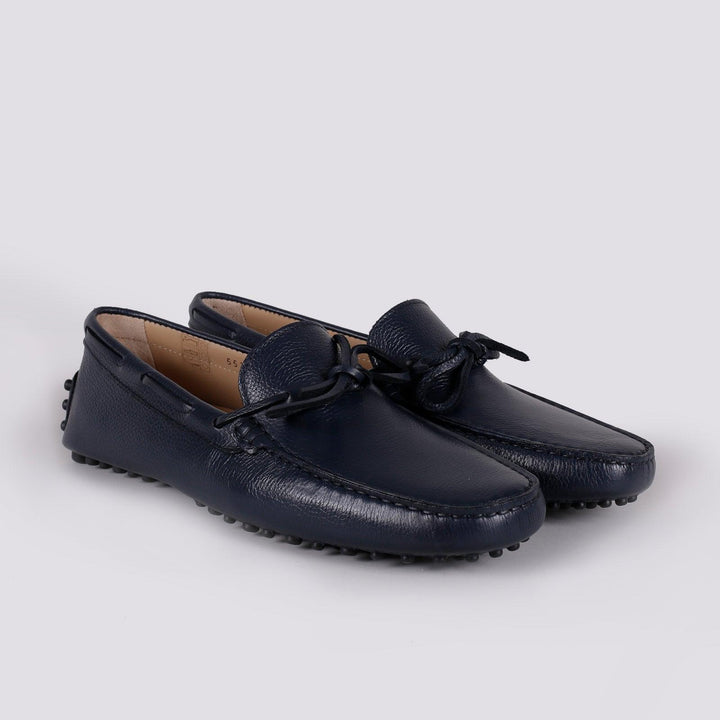 MOCASSINO CON GOMMINI IN PELLE MARTELLATA BLU 5512/PELLE 106 ANDREA MORANDO 