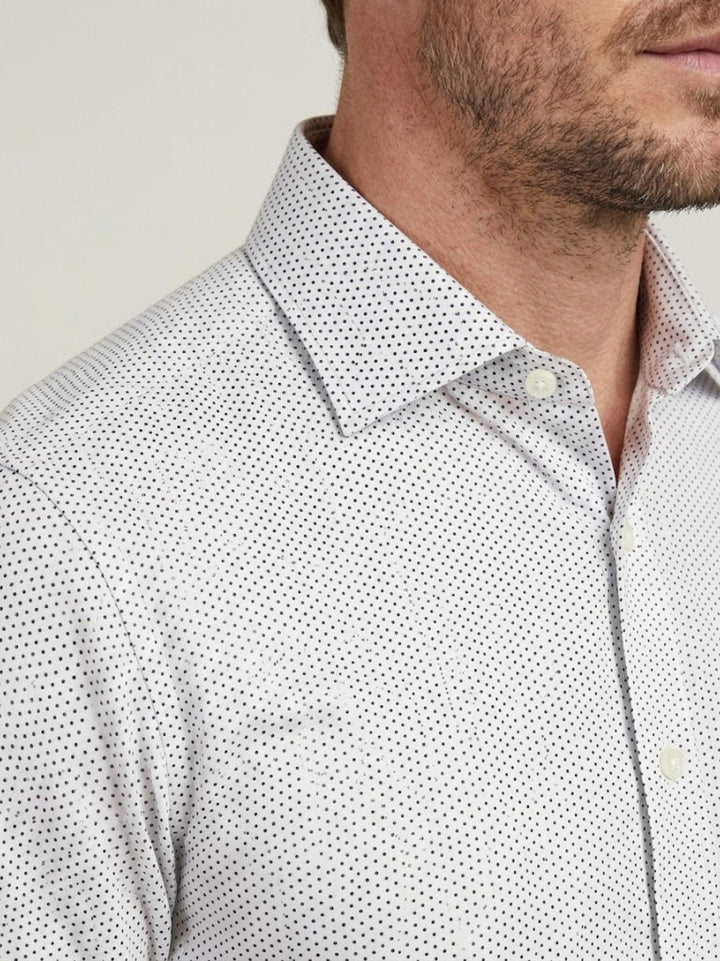 Camicia no stiro con colletto francese micro puntino azzurro BU26S10CANEU6 241 ANDREA MORANDO 