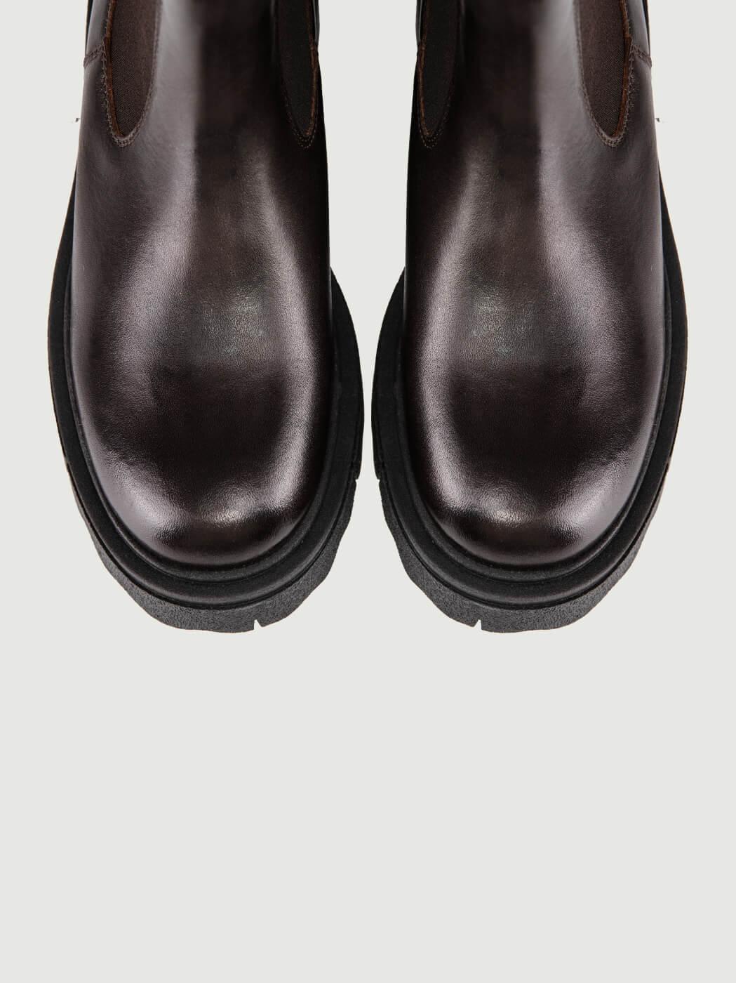 STIVALETTO BEATLES IN PELLE SPAZZOLATA TESTA MORO 5208-13 CRUST ANDREA MORANDO 
