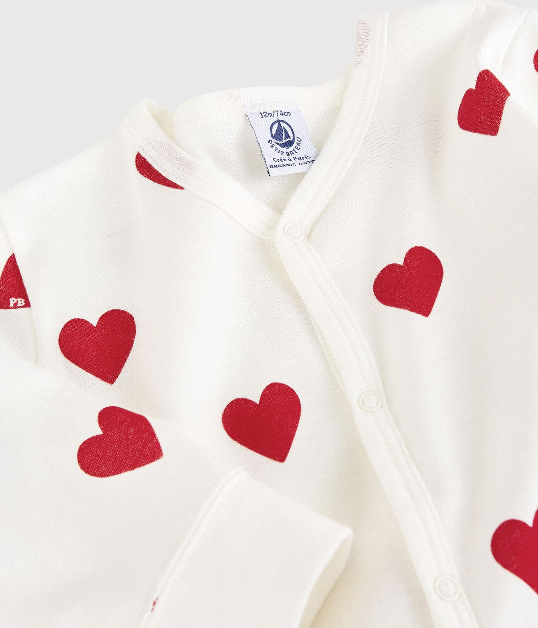 TUTINA PIGIAMA BEBÈ IN COTONE MOTIVO CUORE A00E9 01 PETIT BATEAU 