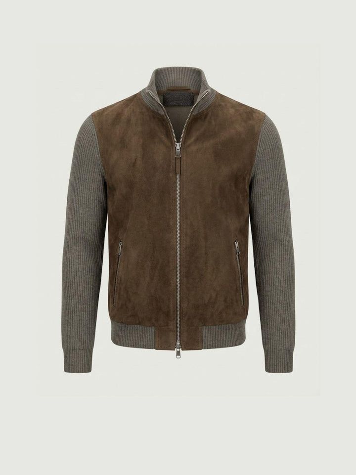 Giacca Derek Knit in camoscio e maglia verde militare DEREK 37 JACK LEATHER 