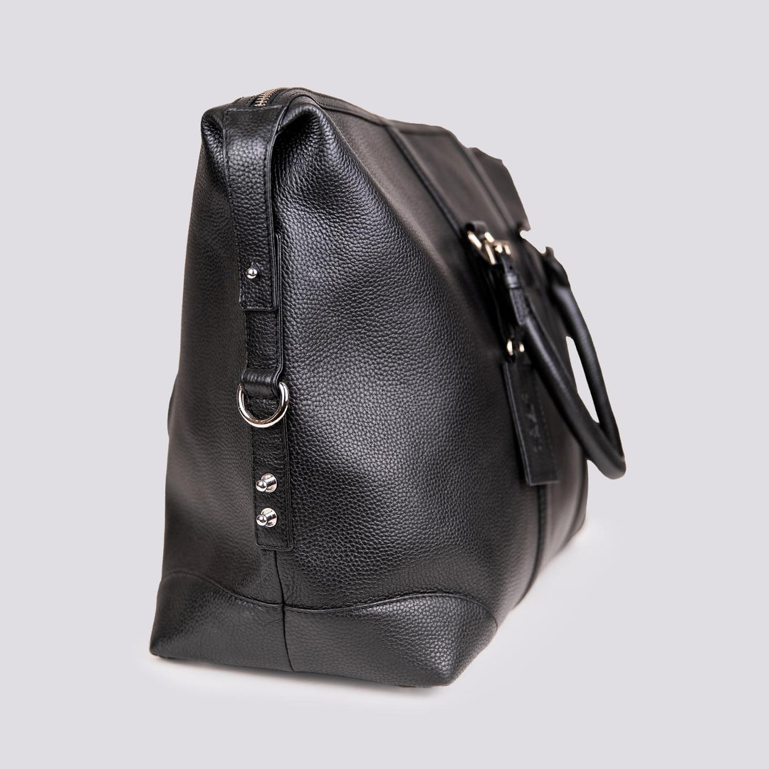 BORSONE DA VIAGGIO IN PELLE MARTELLATA NERA ATLAS ATLA 20 JACK LEATHER 