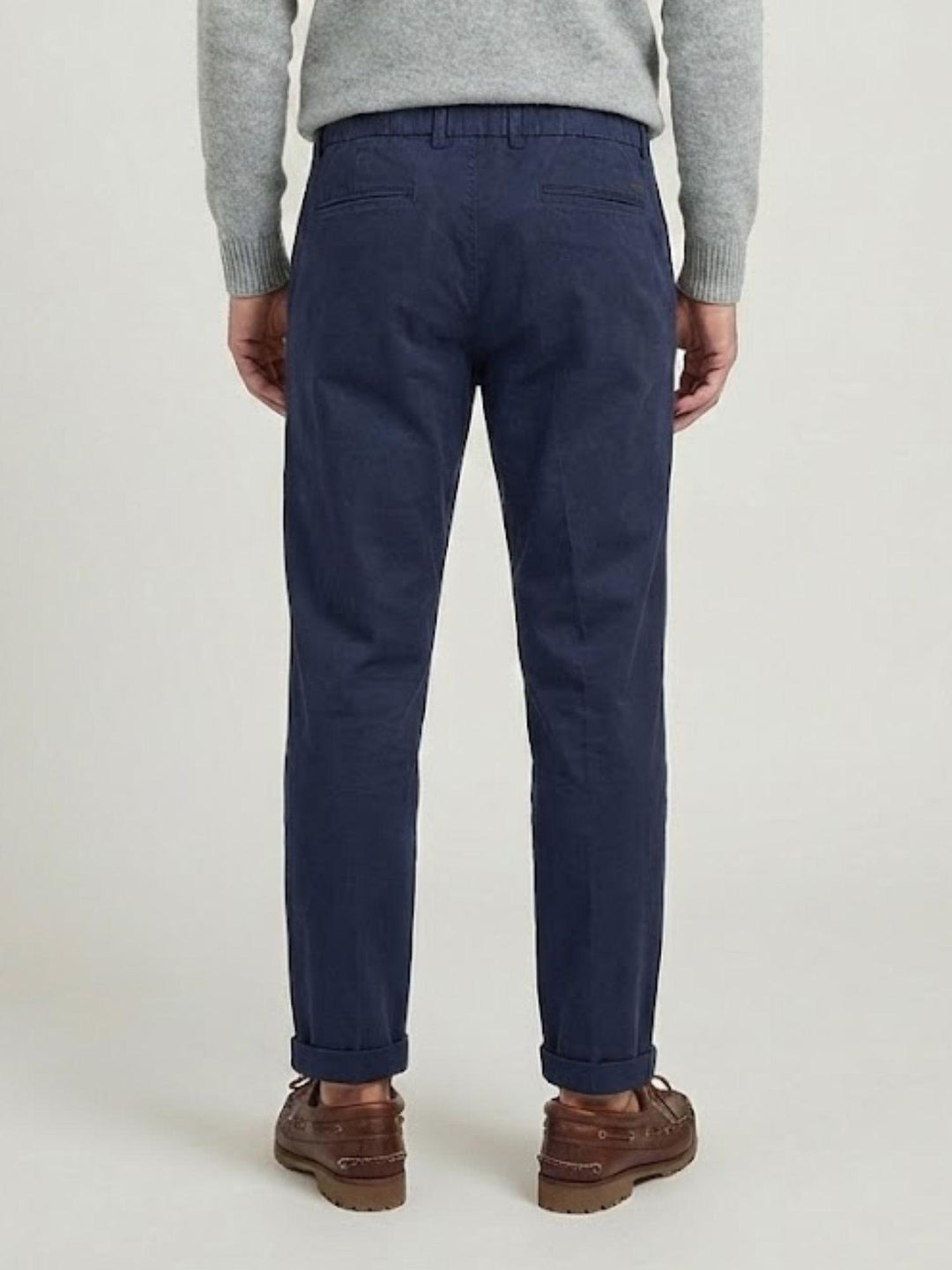 Pantalone con pinces in cotone blu 7676GB BLU ANDREA MORANDO 