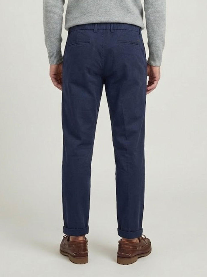Pantalone con pinces in cotone blu 7676GB BLU ANDREA MORANDO 