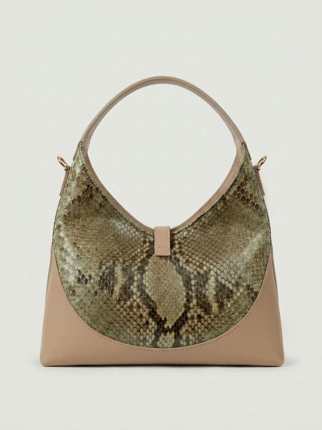 Borsa a spalla Elly in pelle di pitone verde ELLY-PITONE VERDE BIMOR 