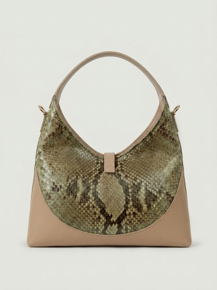 Borsa a spalla Elly in pelle di pitone verde ELLY-PITONE VERDE BIMOR 