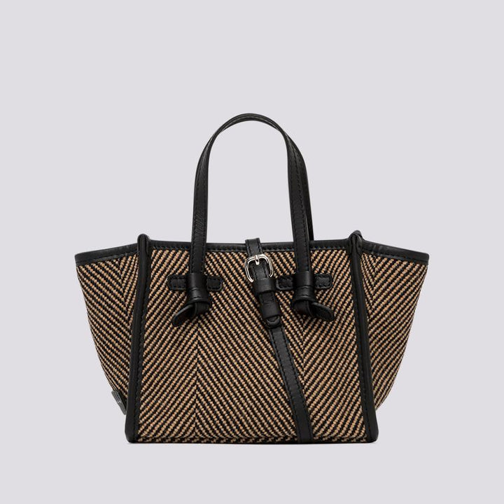 Borsa a mano Miss Marcella in tessuto spiga nero marrone BS 8065/23AI SPIGA 10313 GIANNI CHIARINI 