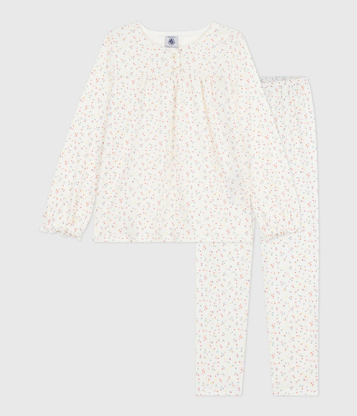 Pigiama in cotone con stampa a pois bambina A0E9N 01 PETIT BATEAU 