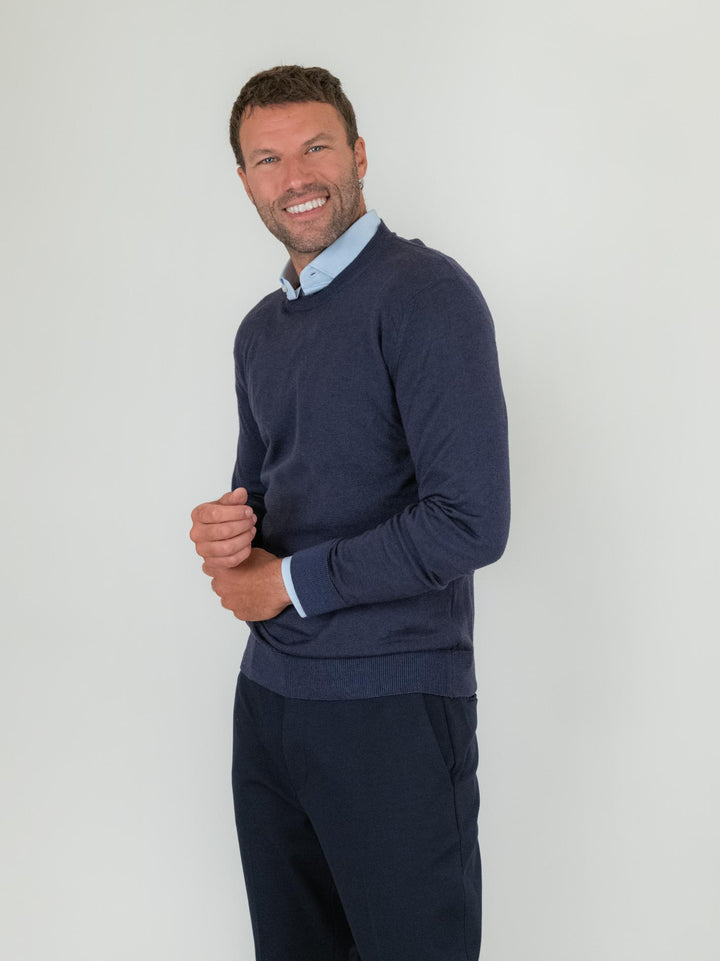 GIROCOLLO IN LANA MERINO BLU F2W4CT00M021 114 ANDREA MORANDO 