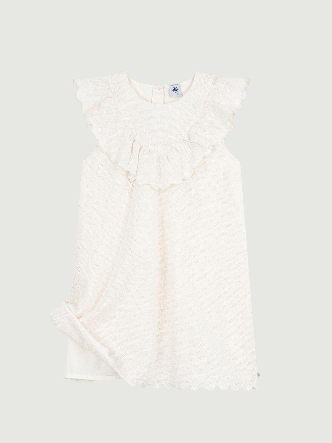 Vestito in sangallo traforato bianco A0EZY 01 PETIT BATEAU 