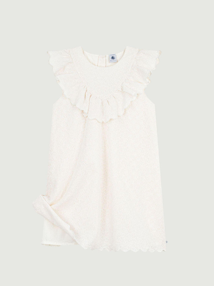 Vestito in sangallo traforato bianco A0EZY 01 PETIT BATEAU 
