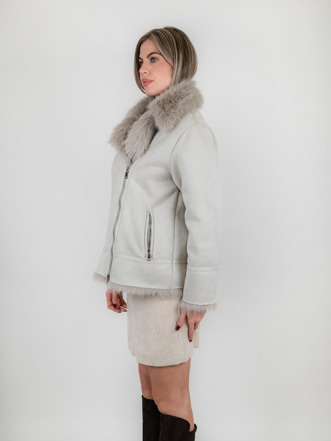 ECOMONTONE PANNA CON PELLICCIA ECOLOGICA B520SILK 28 ANDREA MORANDO 