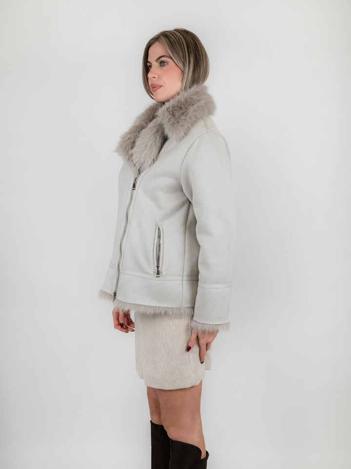 ECOMONTONE PANNA CON PELLICCIA ECOLOGICA B520SILK 28 ANDREA MORANDO 