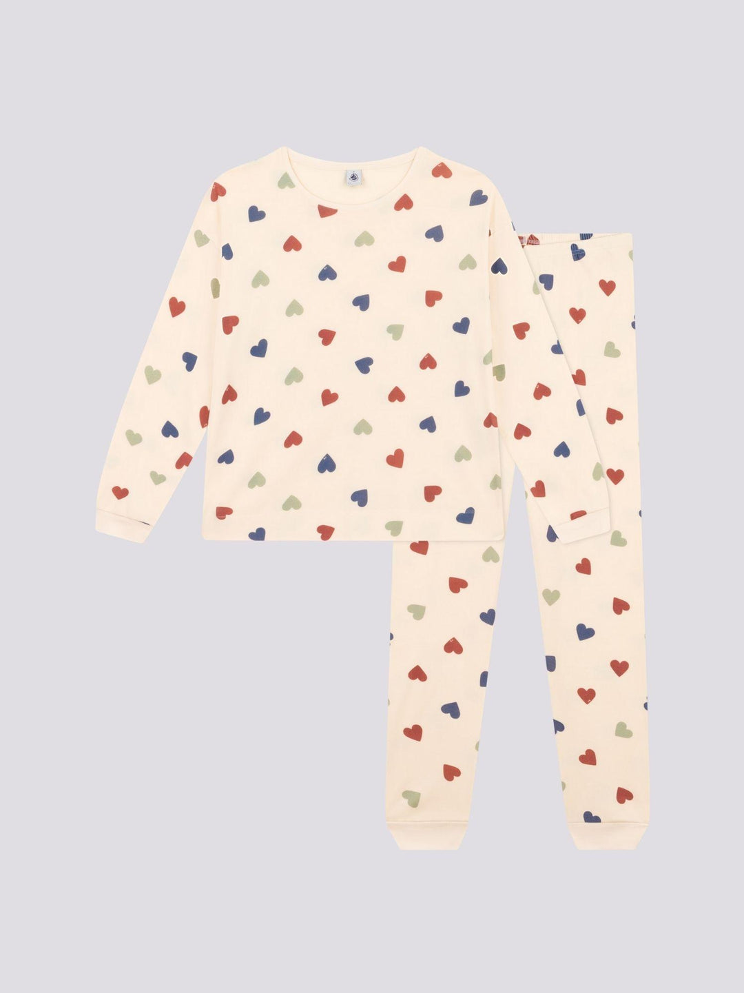 PIGIAMA MOTIVO A CUORE DONNA IN COTONE A09TK 01 PETIT BATEAU 