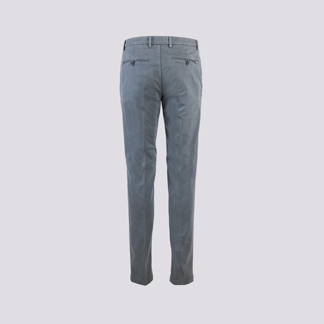 PANTALONE IN COTONE LISCIO GRIGIO CON TASCA A FILO T500/STR 935 NOLAB 