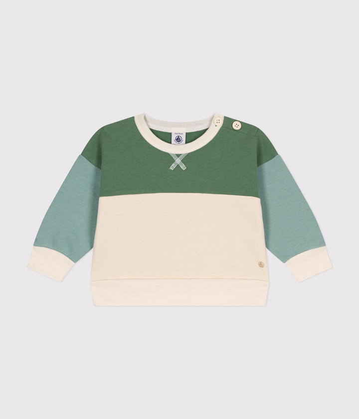 Maglia color block in tessuto felpato A0BE5 01 PETIT BATEAU 