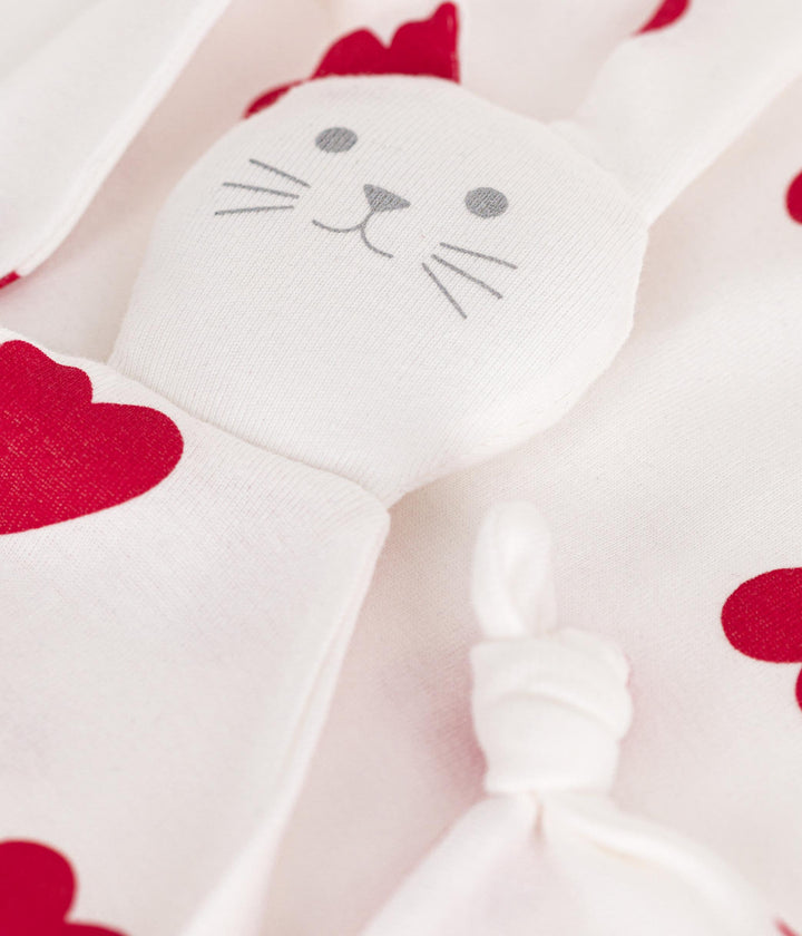 DOUDOU IN COTONE MOTIVO CUORE A09IR 01 PETIT BATEAU 
