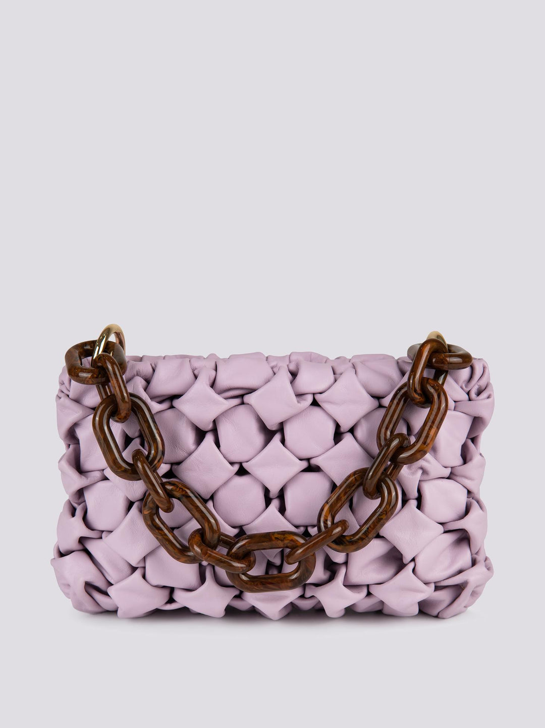 Borsa Curly In Pelle Intrecciata lilla CURLY LILLA BIMOR 