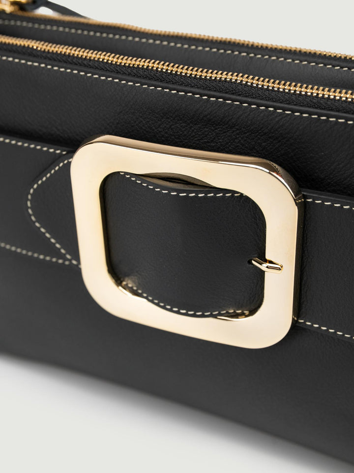 BORSA TRACOLLA IN PELLE NERA MEGHAN NERO ANDREA MORANDO 