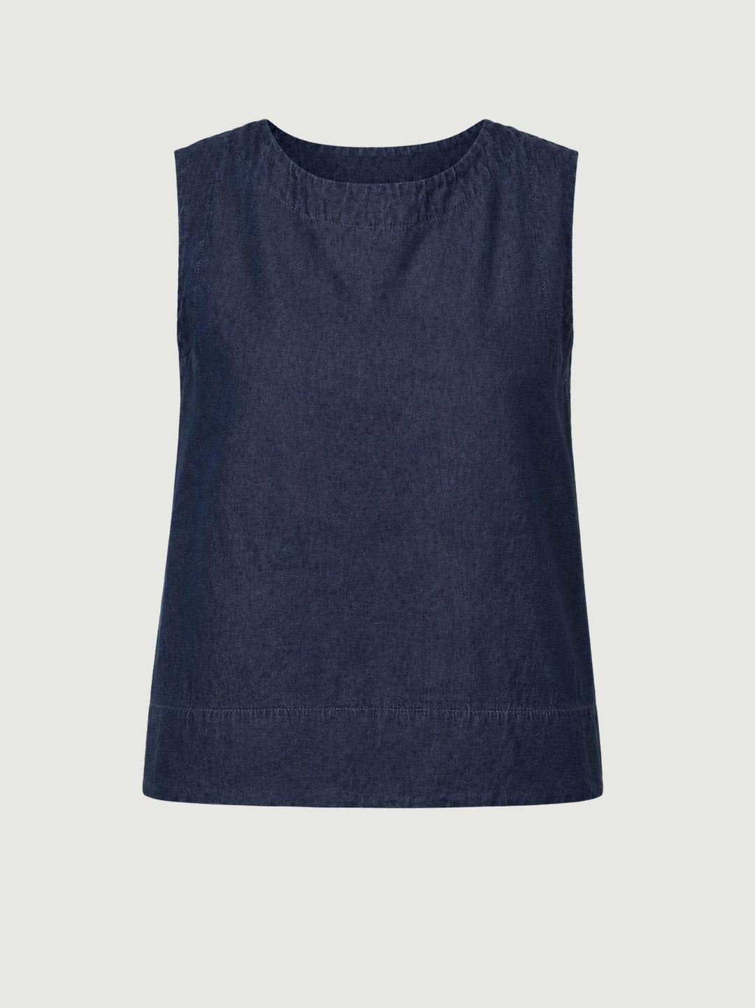 Top smanicato in lino chambray 6TS0551 DENIM ANDREA MORANDO 