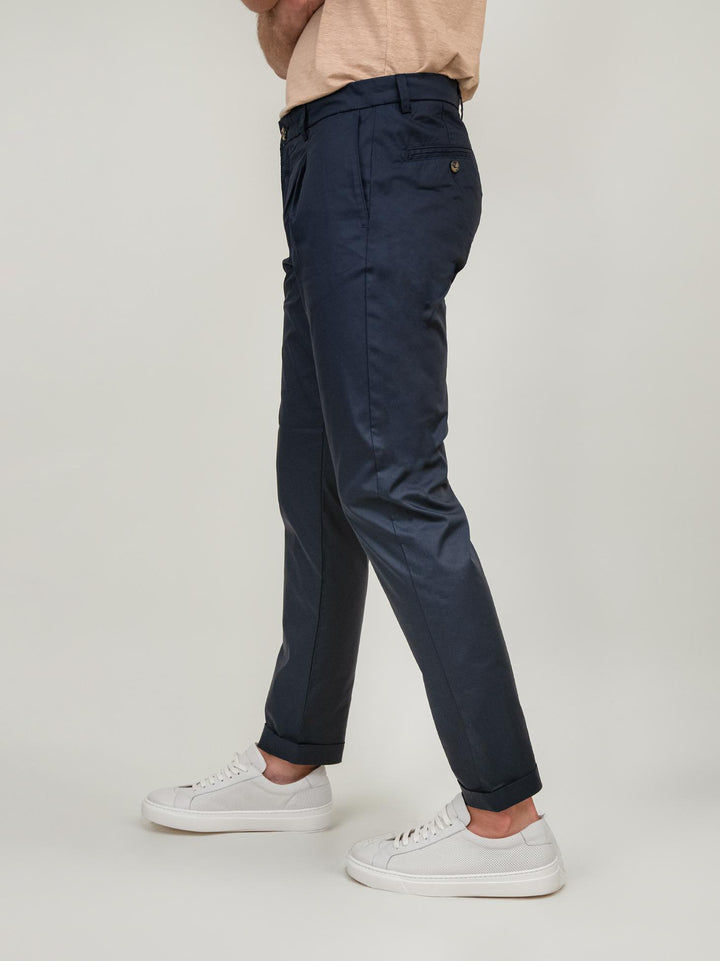 PANTALONE IN COTONE BLU NAVY BU24S16PAPA1202 200 ANDREA MORANDO 