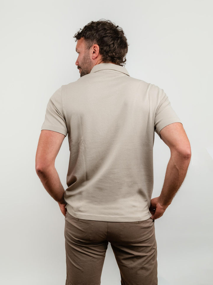 POLO PIQUET STRETCH SABBIA