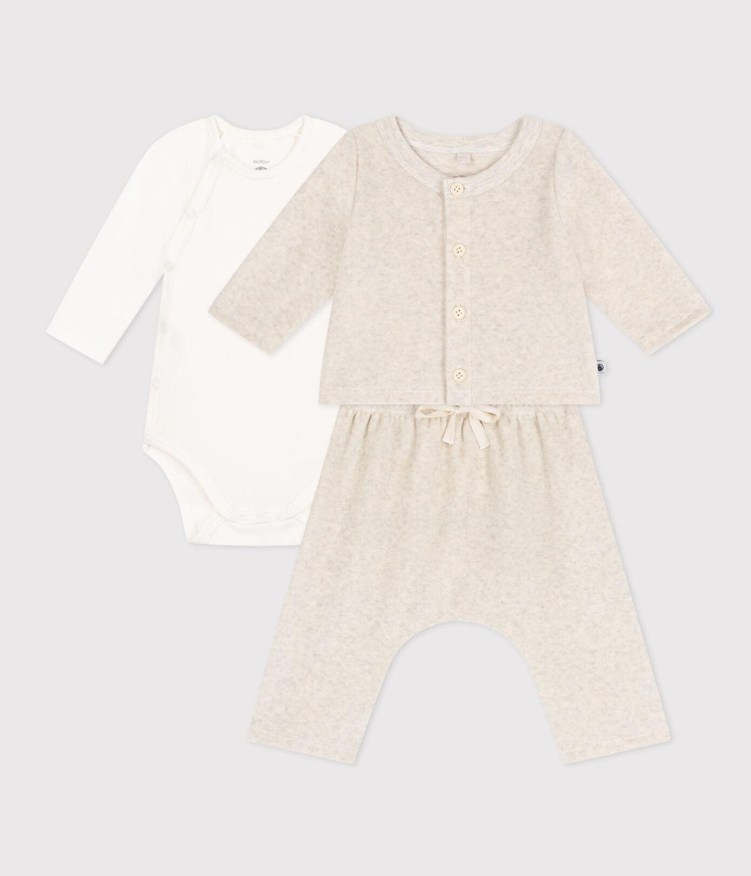 COMPLETO IN VELLUTO E BODY PER BEBÈ A085T 01 PETIT BATEAU 