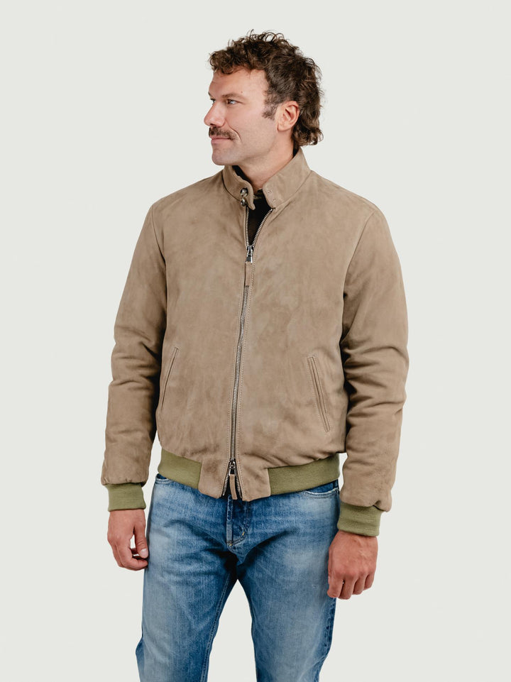 GIACCA ELVIS IN CAMOSCIO TORTORA ELVIS 11 JACK LEATHER 